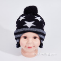 Chapeau de bonnet tricot à double couche à double couche à double couche pour enfants et hiver